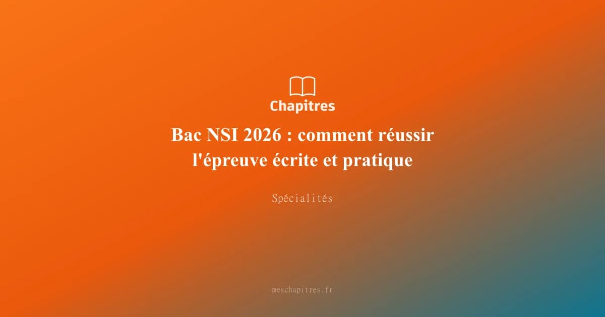 Bac NSI 2026 : comment réussir l'épreuve écrite et pratique